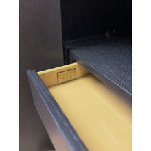 Load image into Gallery viewer, Bobby Berk Modern Black Tallboy Cabinet, Beige Oval Cane Inlay MCM Style
