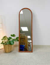 Load image into Gallery viewer, Arched Full Length Burlwood Style Mirror
