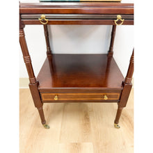 Load image into Gallery viewer, Bombay Mahogany Traditional Side Table Pullout Tray Regency Style Accent
