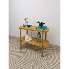 Load image into Gallery viewer, Modern Two-Tier Natural Wood Console Table Entryway Sofa Table 36"
