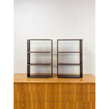 Load image into Gallery viewer, Bombay Company Campaign Style Shelf Pair Brass Trim Vintage Traditional
