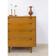Load image into Gallery viewer, Stanley Blonde Tallboy Dresser Mid-Century Wood Bedroom Storage 36" Wide
