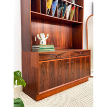 Load image into Gallery viewer, Vintage Danish Rosewood Wall Unit Shelf MCM Storage Display Cabinet Denmark

