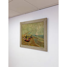 Load image into Gallery viewer, Van Gogh Wood Transfer Print, Coastal Greywashed Wood Frame Wall Art
