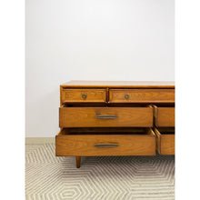 Load image into Gallery viewer, Heritage MCM Lowboy 7-Drawer Dresser Unique Brass Pulls Vintage Long Dresser
