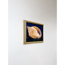 Load image into Gallery viewer, Conch Shell Still Life Original Painting Elinor White, Gold Frame Oil on Canvas
