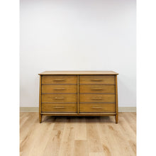 Load image into Gallery viewer, Vintage Davis Furniture MCM Atomic 8 Drawer Dresser With Wood Pulls Clean Lines
