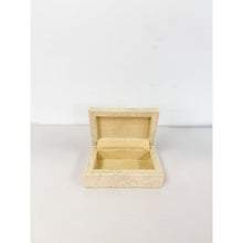 Load image into Gallery viewer, Vintage Tessellated Beige Stone Inlay Box, Petite Stoneware Vessel
