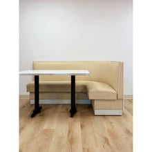 Load image into Gallery viewer, Vintage Retro Diner Banquette Booth Set Chrome Table Cream Vinyl L-Shape
