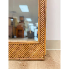 Load image into Gallery viewer, Coastal Pencil Reed Rattan Tall Arched Wall Mirror, Woven Wood Frame
