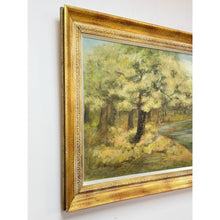 Load image into Gallery viewer, Vintage Oil Painting Landscape Father Son Fishing River Impressionist On Canvas
