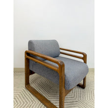 Load image into Gallery viewer, Vintage MCM Single Accent Chair Rounded Wood Arms Mid-Century Lounge
