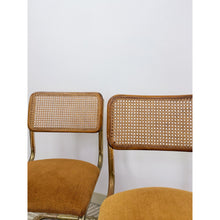 Load image into Gallery viewer, Pair of Cesca Chairs Brass Cane Vintage MCM Coastal Mid-Century Dining Chairs
