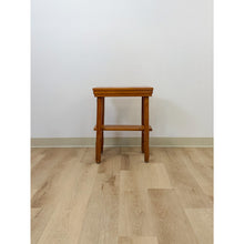 Load image into Gallery viewer, Handmade Rustic Pine Side Table Shelf Dowel Joints Vintage Farmhouse Dated 1930s
