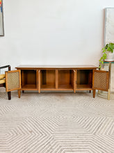 Load image into Gallery viewer, Mid Century Low Cane Credenza
