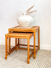 Load image into Gallery viewer, Pair of Rattan Nesting Tables
