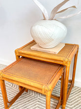 Load image into Gallery viewer, Pair of Rattan Nesting Tables
