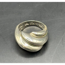Load image into Gallery viewer, Tiffany And Co Sterling Silver Ring With 18k Gold Inlay 5.3 Grams
