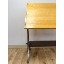 Load image into Gallery viewer, Vintage Drafting Table Mayline Pivot Tilt Blonde Wood Artist Architect MCM
