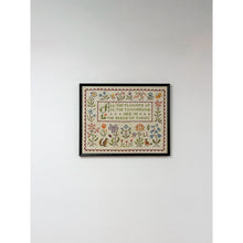 Load image into Gallery viewer, Vintage All The Flowers Cross Stitch Framed Art Sampler Floral Quote Black Frame
