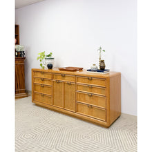 Load image into Gallery viewer, Broyhill Dresser with Burlwood Inlay 12-Drawer Vintage MCM Dresser Brass Handles
