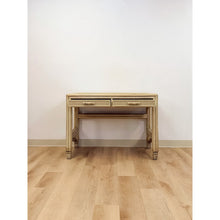 Load image into Gallery viewer, Vintage Ficks Reed Faux Bamboo Petite Desk with Drawers Wicker Coastal MCM
