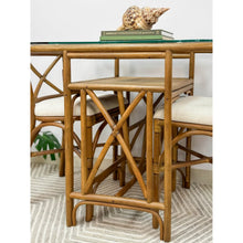Load image into Gallery viewer, Vintage Rattan Bistro Set Counter Height Bar Stools Table Coastal Honeymoon Set

