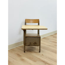 Load image into Gallery viewer, Antique Industrial Kids School Desk Adjustable Vintage Cast Iron Wood
