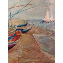 Load image into Gallery viewer, Van Gogh Wood Transfer Print, Coastal Greywashed Wood Frame Wall Art
