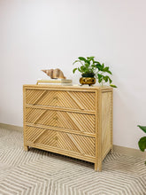 Load image into Gallery viewer, Vintage Rattan Pencil Reed Chest of Drawers
