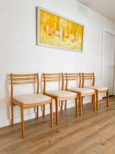 Load image into Gallery viewer, Set of 4 Blonde MCM dining chairs
