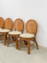 Load image into Gallery viewer, Set of 4 Rattan and Cane Dining Chairs
