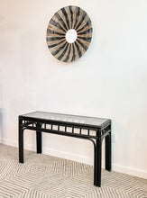 Load image into Gallery viewer, Black Rattan Console Table
