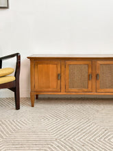 Load image into Gallery viewer, Mid Century Low Cane Credenza
