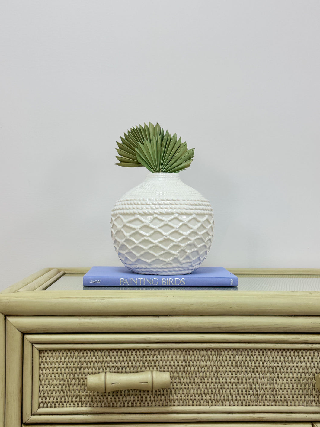 White Nautical Rope Vase
