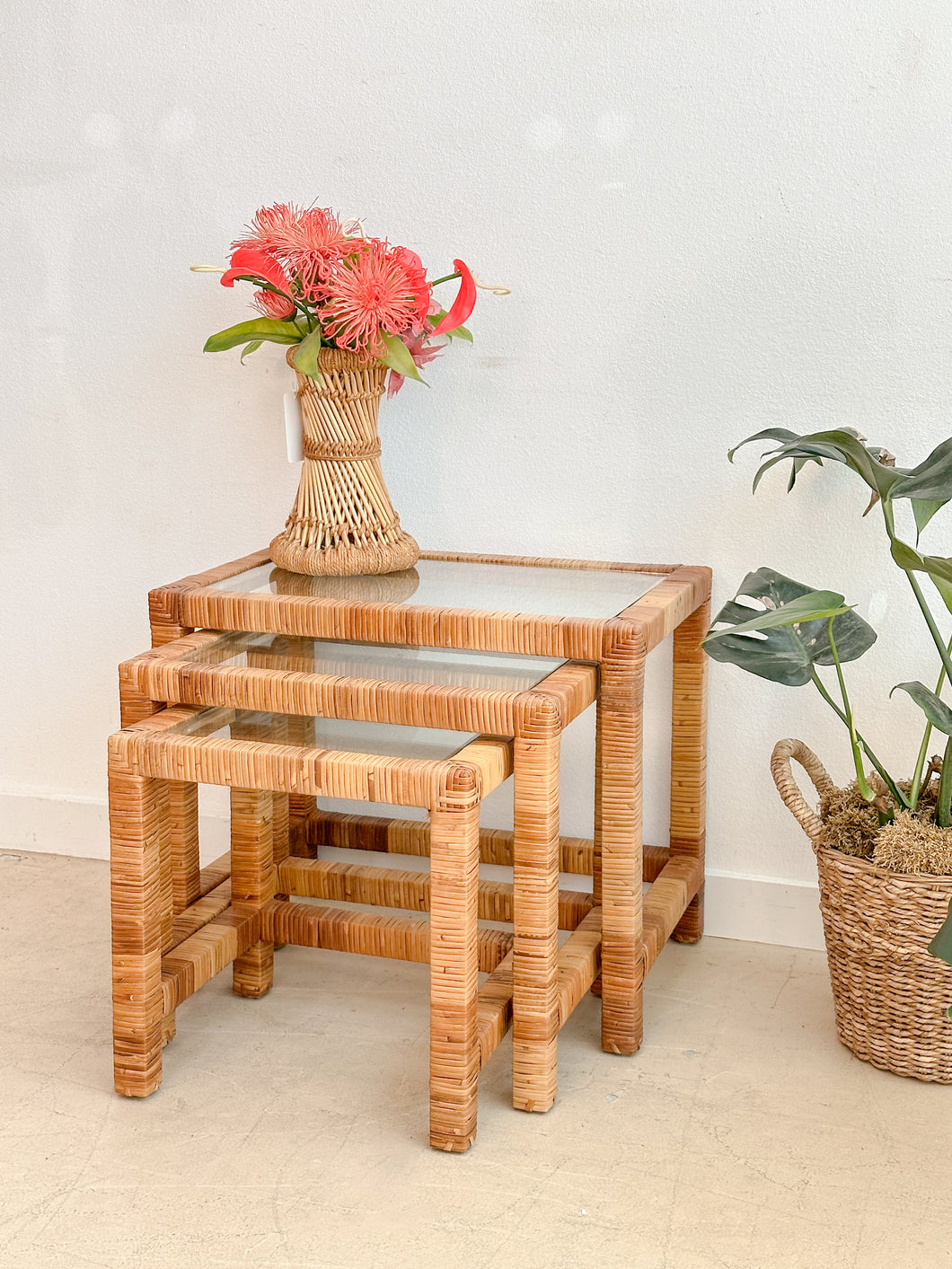 Set of Woven Nesting Tables