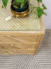 Load image into Gallery viewer, Vintage Rattan Pencil Reed Chest of Drawers
