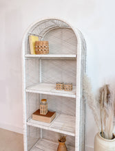 Load image into Gallery viewer, White Arched Wicker Shelf
