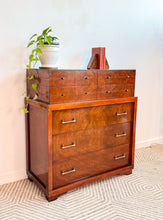 Load image into Gallery viewer, Mahogany Modern Tallboy Dresser
