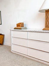 Load image into Gallery viewer, White Curved Wicker Dresser
