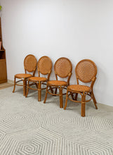 Load image into Gallery viewer, Set of 4 Rattan and Cane Dining Chairs
