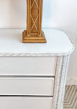 Load image into Gallery viewer, White Curved Wicker Dresser
