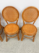 Load image into Gallery viewer, Set of 4 Rattan and Cane Dining Chairs

