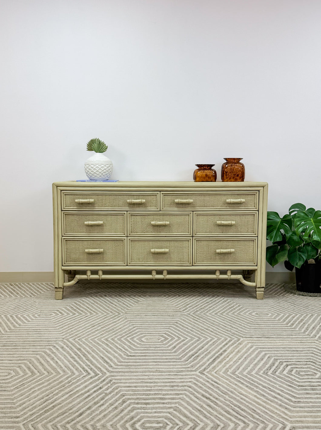 Ficks Reed Bamboo Woven Dresser