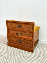 Load image into Gallery viewer, Vintage Hidden Vanity Storage Bench
