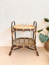 Load image into Gallery viewer, Retro 70s rattan tray table
