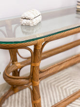 Load image into Gallery viewer, Vintage Curved Pencil Reed Console Table
