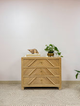 Load image into Gallery viewer, Vintage Rattan Pencil Reed Chest of Drawers
