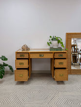 Load image into Gallery viewer, Vintage Bamboo and Wicker Desk
