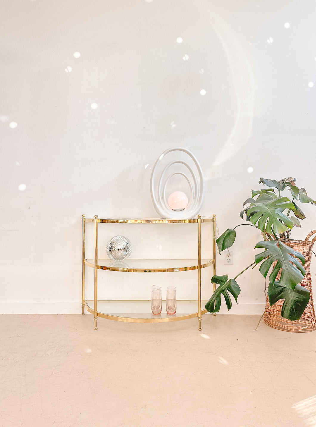 Arched Brass Console Table